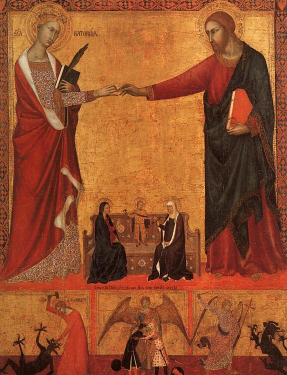 Barna da Siena The Mystical Marriage of St.Catherine oil painting image